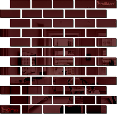 wall1ders 90 cm Rectangle60Brown_WFLP Self Adhesive Sticker(Pack of 60)