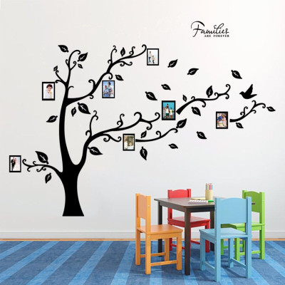 Divine studio 60 cm latest photo frame tree quates' Wall Sticker ( 60 cm x 90 cm), Self Adhesive Sticker(Pack of 1)