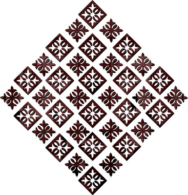 wall1ders 100 cm AttractivepatternBrown36_WFLP Self Adhesive Sticker(Pack of 36)