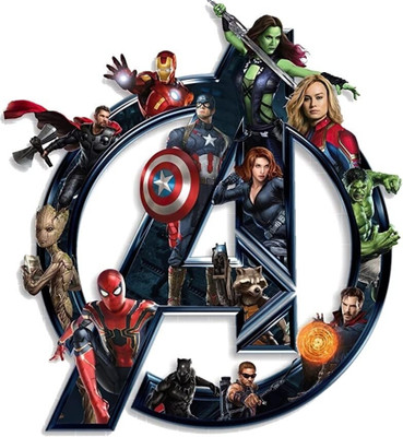 CreativeEdge 51 cm Logo All Super Hero Wall Sticker Self Adhesive Sticker(Pack of 1)