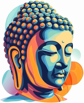 SkyOlla 60 cm Buddha Wall Sticker – Self Adhesive Vinyl Décor for Kids’ Room, Nursery Room Self Adhesive Sticker(Pack of 1)