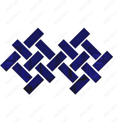 wall1ders 15 cm 20 Rectangle Blue - Acrylic Mirror Wall Sticker's Self Adhesive Sticker(Pack of 1)