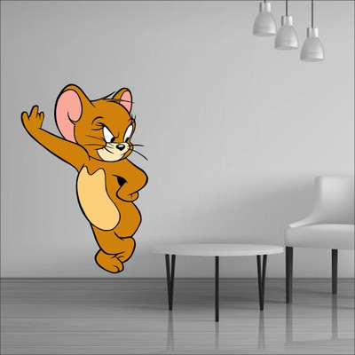 crystalsign 60 cm Jerry For Living Room Art and Home Decoration Self Adhesive Sticker(Pack of 1)