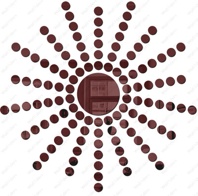wall1ders 15 cm 6 inch Circle 100 Dots Brown - Acrylic Mirror Wall Sticker's Self Adhesive Sticker(Pack of 1)