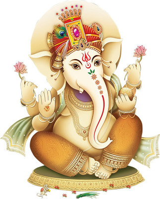 Decor Villa 50 cm DV_Ganesha 323 Self Adhesive Sticker(Pack of 1)