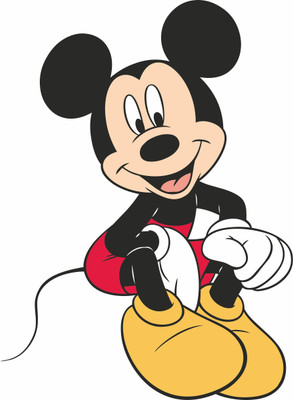 Azan Creation 43.18 cm Micky Mouse Wall Sticker for Bedroom Size - 43X58 CM Self Adhesive Sticker(Pack of 1)