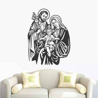 Azan Creation 45 cm Jesus and marry Wall sticker & Mural sticker Size - 45x58cm Self Adhesive Sticker(Pack of 1)