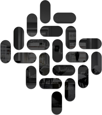 wall1ders 40 cm Pillshape20Black_WFLP Self Adhesive Sticker(Pack of 20)