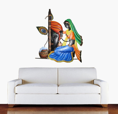 Divine Printry 56 cm Size, Radha Krishna ji Design Wall Self Adhesive Sticker(Pack of 1)