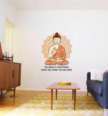 crystalsign 60 cm Gautam Buddha For Living Room Art and Home Decoration Self Adhesive Sticker(Pack of 1)