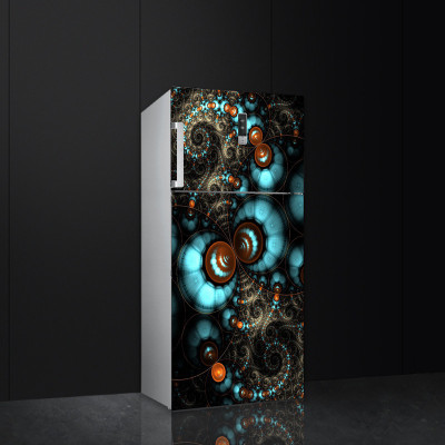 Byte Shop 60 cm Abstract Design Colorfull Decorative Frdige Sticker Self Adhesive Sticker(Pack of 1)