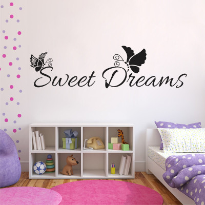 Divine studio 55 cm latest Black Butterfly Sweet Dreams Removable (91 Cm X 55 Cm ) Self Adhesive Sticker(Pack of 1)