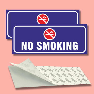 OMAXX INDIA 10 inch No Smoking Signage Sticker Vinyl Safety Sign for Office & Public Places Self Adhesive Sticker(Pack of 2)