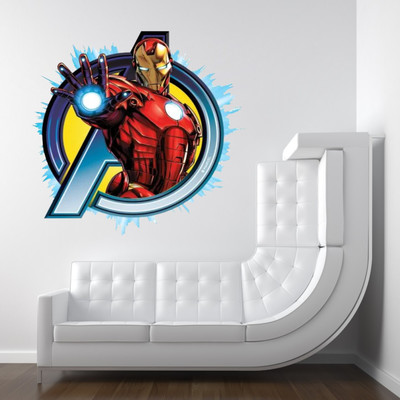 SR ENTERPRISE 45 cm Iron Man Self Adhesive Sticker(Pack of 1)