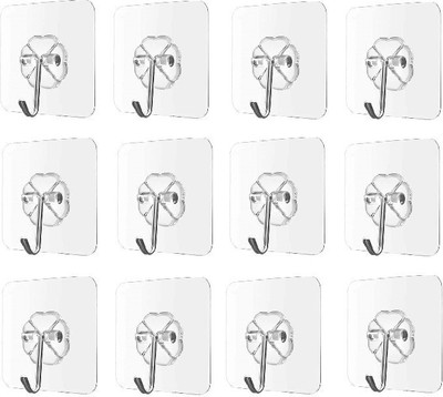 SHIVROH STAR Adhesive Wall Hooks for Nail Free Strong Stainless Steel Grip PINX12.56 Swivel Hook 12(Pack of 1)