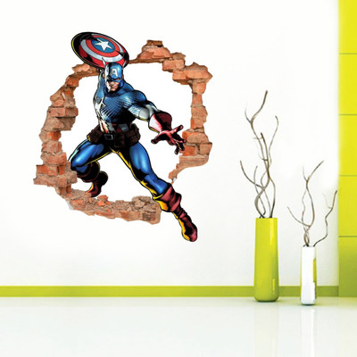 SR ENTERPRISE 45 cm captain america png umvc3 Self Adhesive Sticker(Pack of 1)