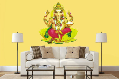 parth décor 60 cm ganesha 3D wall sticker Self Adhesive Sticker(Pack of 1)