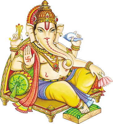 SR ENTERPRISE 48 cm ganesh Self Adhesive Sticker(Pack of 1)