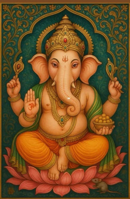 swaroopa 16.5 inch shri ganesh sticker Self Adhesive Sticker(Pack of 1)