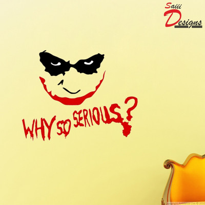 SR ENTERPRISE 60 cm Why So Serious Jocker Wall Sticker to add life to your Walls (Medium) Self Adhesive Sticker(Pack of 1)