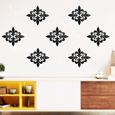 wall1ders 80 cm FleurBlack28_WFLP Self Adhesive Sticker(Pack of 28)