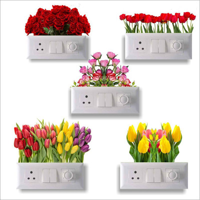 crystalsign 15 cm Medium Switch Board Sticker, Switch Stickers Self Adhesive Sticker(Pack of 5)