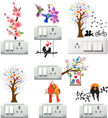 RSB HUB 46 cm Switch Board Sticker & Wall Sticker size 30 cm x 46 cm. Self Adhesive Sticker(Pack of 9)