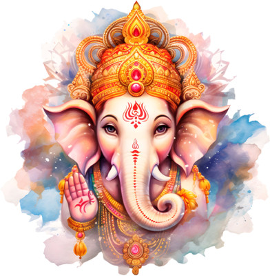 CreativeEdge 61 cm Wall Sticker Colorful 3D Lord Ganesha Self Adhesive Sticker(Pack of 1)