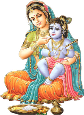 SR ENTERPRISE 48 cm transparent krishna Self Adhesive Sticker(Pack of 1)
