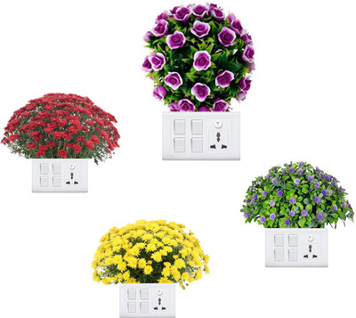 The Decor house 21 cm Beautiful Multi-Color Flowers Amazing Self Adhesive Sticker(Pack of 1)