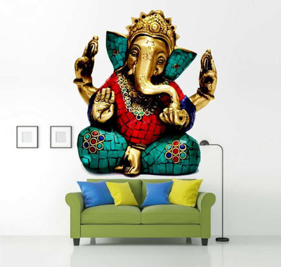 parth décor 52 cm ganesha 3d 1 wall sticker Self Adhesive Sticker(Pack of 1)