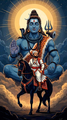 swaroopa 16.5 inch Chatrapati Shivaji maharaj sticker Self Adhesive Sticker(Pack of 1)