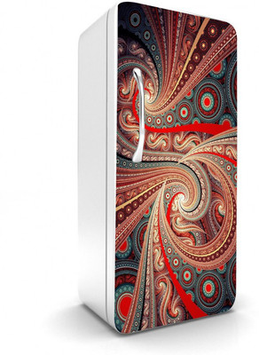 Psychedelic Collection 60 cm Abstract Design Colorfull Decorative Fridge Sticker Multicolor PVC Vinyl 120x60 Self Adhesive Sticker(Pack of 1)