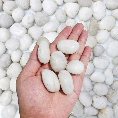 Bhaktinayak stone pebbles white polished Polished Asymmetrical Marble Pebbles(White 1 kg)