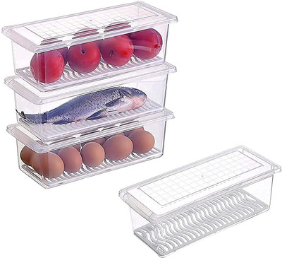 Webdealz Plastic Utility Container  - 1500 ml(Pack of 5, Clear)