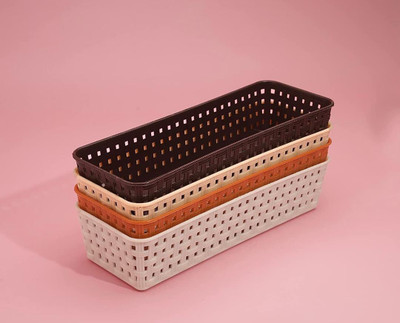 AK10ZONE Plastic Multipurpose Desk Organizer Tray Drawer Dividers Storage Bins Storage Basket(Pack of 6)