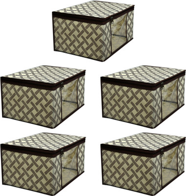 VYORA Saree Cover clothes Garment Organizer Pack of 5 Storage Box(Beige)