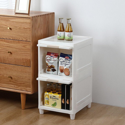 HKC HOUSE 2 Compartments plastic Storage Box(White)