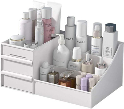 heet Cosmetic Organizer Box Desk Organizer (White) Multigrid Vanity Box(White)