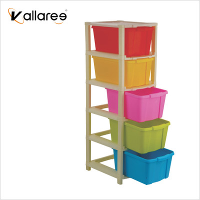 Vallaree 5 Layer Super Modular Drawer For Multipurpose Storage Use Plastic Free Standing Chest of Drawers(Finish Color - Multicolour, DIY(Do-It-Yourself))