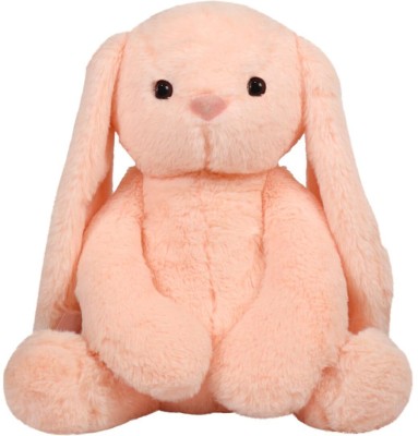 tinytotem Cute Peach Bunny Soft Toy With Long Ears - Huggable Plush Rabbit for Girls/Kids  - 30 cm(Pink)