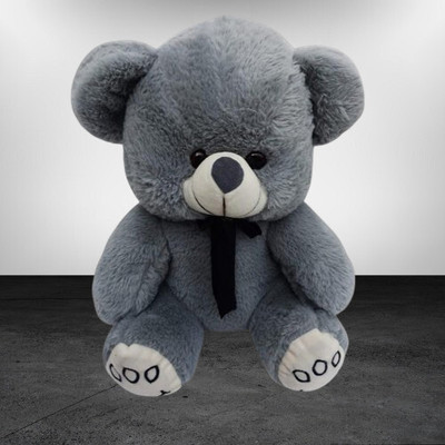 SHIVANGI COLLECTIONS SHIVANGI-Super Soft Grey Color BOw Teddy Bear  - 25 cm(Multicolor)