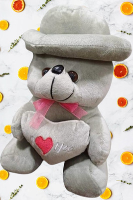 SHIVANGI COLLECTIONS SHIVANGI-Adorable Sper Soft Grey BOw Teddy Bear  - 25 cm(Multicolor)