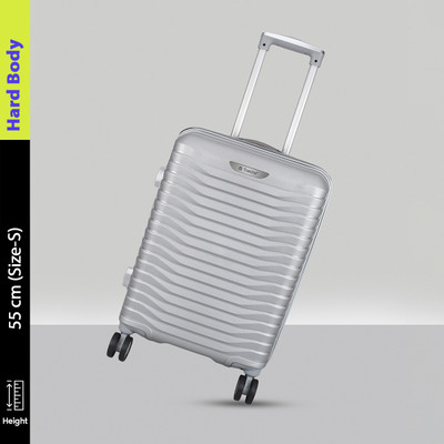 TrekLite Small Cabin & Check-in Set (55 cm) 8 Wheels - Hard Sided,Combination Lock,8 Wheel Trolley Bag For Unisex-Grey - Grey