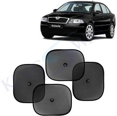 Kingsway Side Window, Rear Window, Windshield Sun Shade For Skoda Octavia(Black)