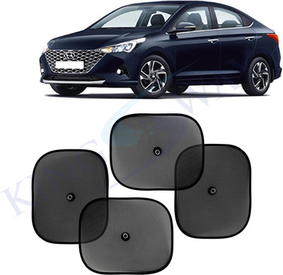 Kingsway Side Window, Rear Window, Windshield Sun Shade For Hyundai Verna(Black)