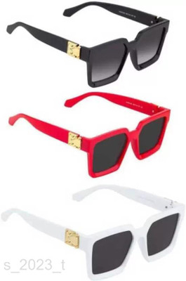 David Martin Retro Square Sunglasses(For Men & Women, Black)