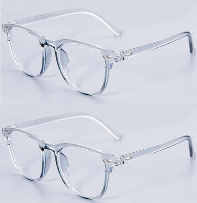 LENS LIBRARY Retro Square Sunglasses(For Boys & Girls, Clear)