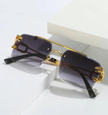 AKAYI Rectangular Sunglasses(For Men & Women, Grey)