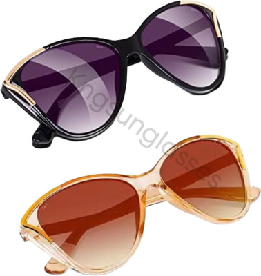 AR Cool Butterfly Sunglasses(For Women, Blue, Brown)